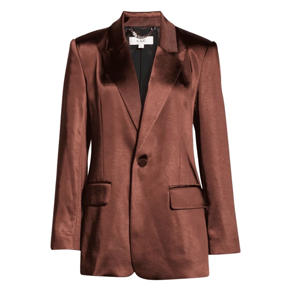 A.L.C. Bishop II Jacket Satin Blazer in Caffe Women's Size 12